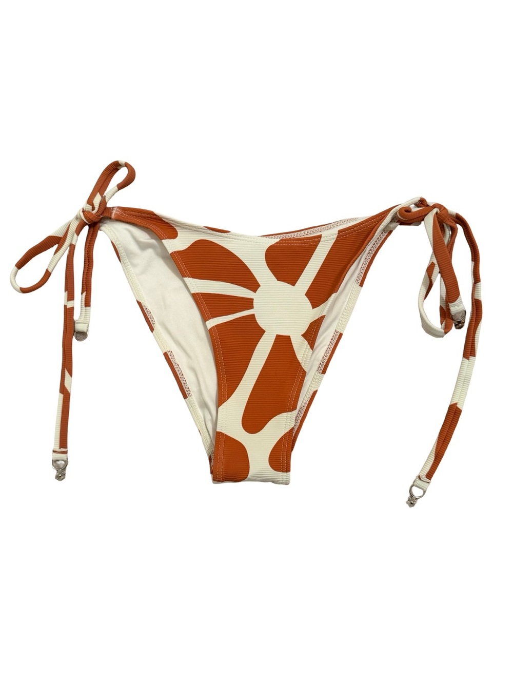 Wilo The Label Rust Petal Abstract Bikini Set w/ Scrunchie XS NWT - Picture 5 of 7